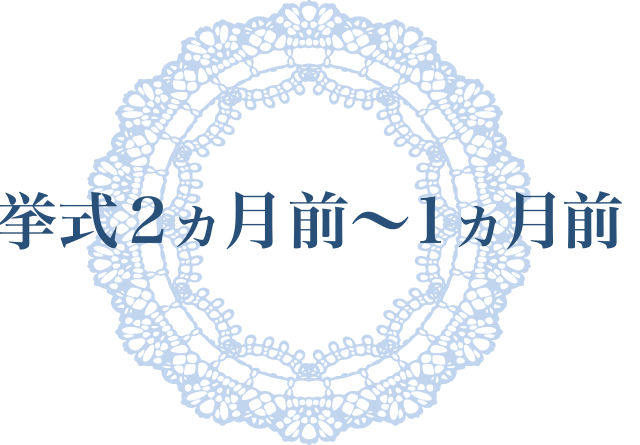 挙挙式2ヵ月前〜1ヵ月前