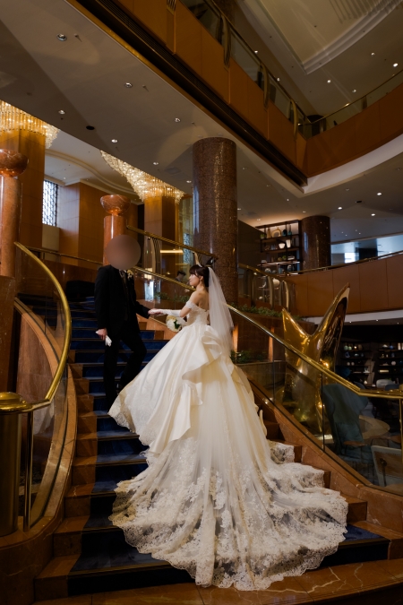 横浜ベイシェラトンホテル&タワーズ　ウェディングドレス　カラードレス　お客様　ドレス写真　東衣装店　azumadress